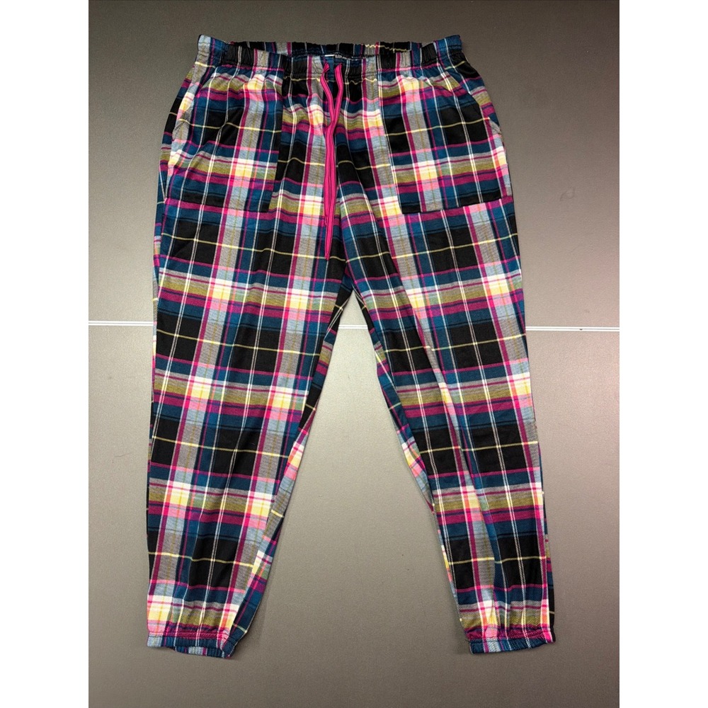 Jozspun Girls Plaid Pajama Lounge Pants Size L (12-14) Pink Blue Cotton